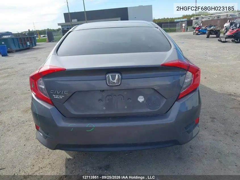 2016 HONDA CIVIC VIN 2HGFC2F68GH023185 — фото 17