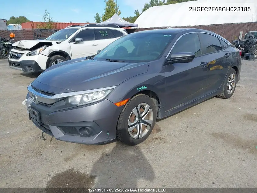 2016 HONDA CIVIC VIN 2HGFC2F68GH023185 — фото 2