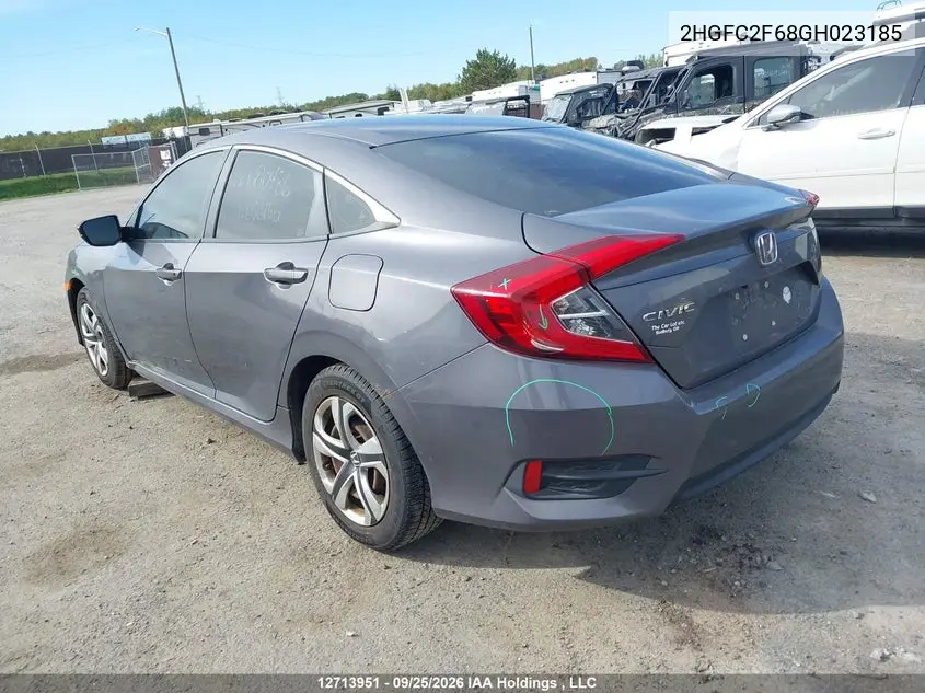 2016 HONDA CIVIC VIN 2HGFC2F68GH023185 — фото 3