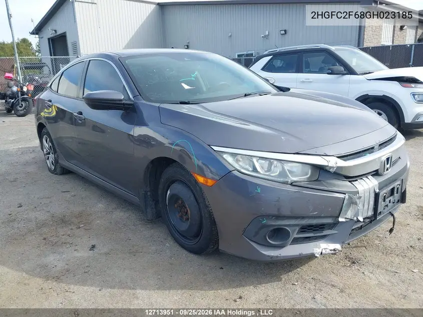2016 HONDA CIVIC VIN 2HGFC2F68GH023185 — фото 6