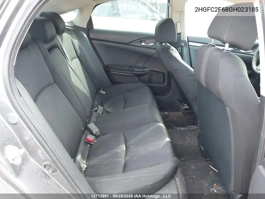 2016 HONDA CIVIC VIN 2HGFC2F68GH023185 — фото 8