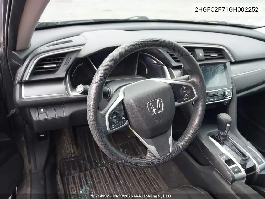 2016 HONDA CIVIC VIN 2HGFC2F71GH002252 — фото 21