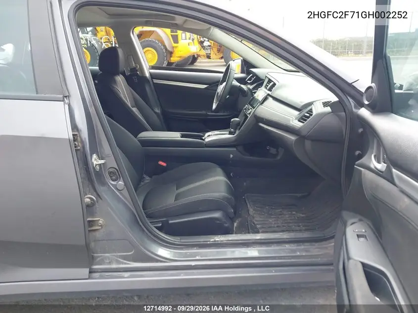 2016 HONDA CIVIC VIN 2HGFC2F71GH002252 — фото 5