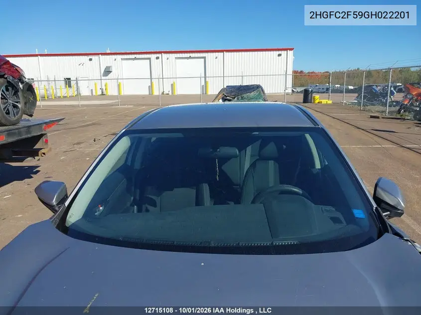 2016 HONDA CIVIC VIN 2HGFC2F59GH022201 — фото 17
