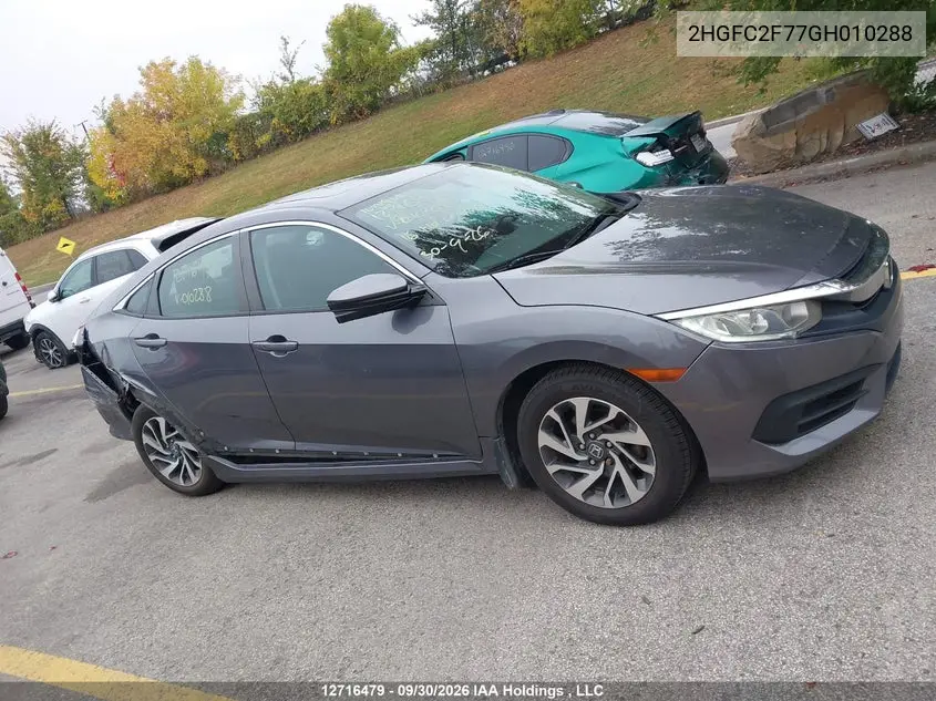 2016 HONDA CIVIC VIN 2HGFC2F77GH010288 — фото 13