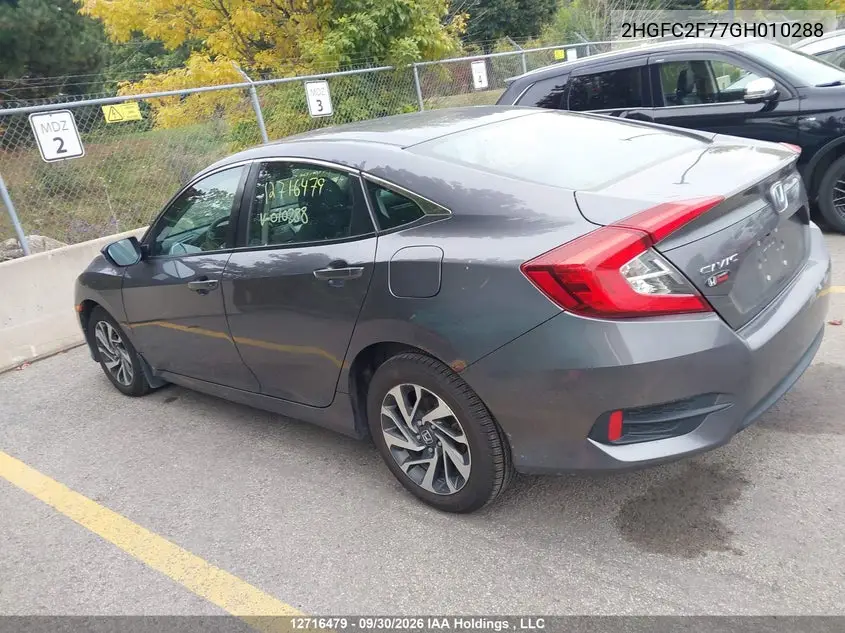 2016 HONDA CIVIC VIN 2HGFC2F77GH010288 — фото 14