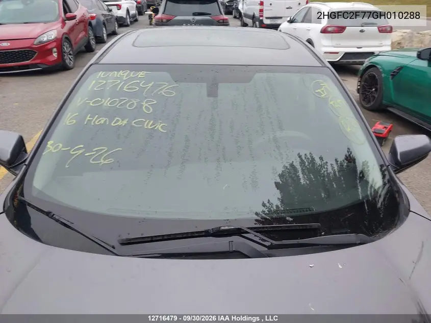 2016 HONDA CIVIC VIN 2HGFC2F77GH010288 — фото 17