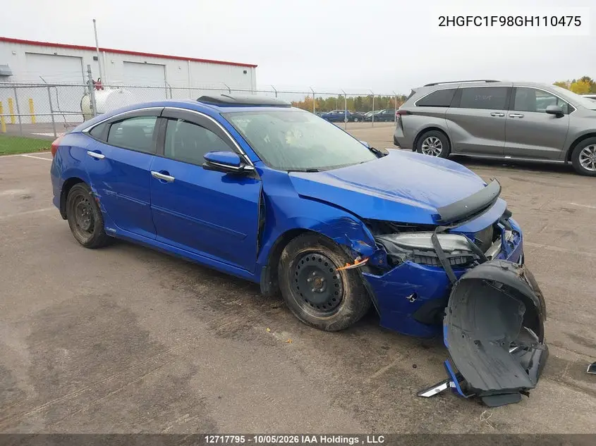 HONDA CIVIC 2016, VIN 2HGFC1F98GH110475