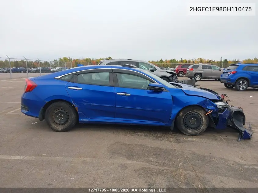 2016 HONDA CIVIC VIN 2HGFC1F98GH110475 — фото 14