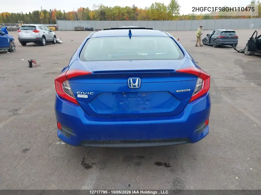 2016 HONDA CIVIC VIN 2HGFC1F98GH110475 — фото 17