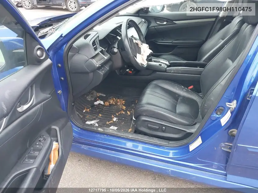 2016 HONDA CIVIC VIN 2HGFC1F98GH110475 — фото 20