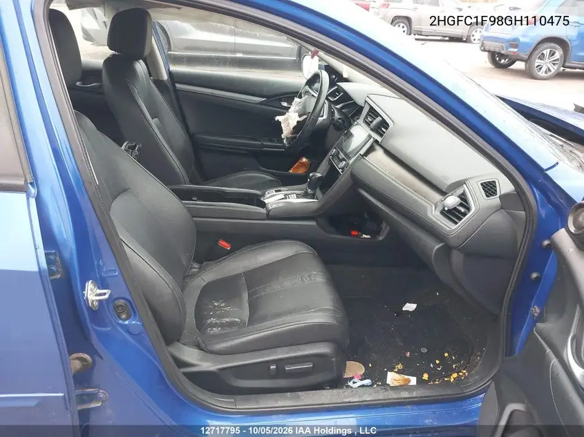 2016 HONDA CIVIC VIN 2HGFC1F98GH110475 — фото 5