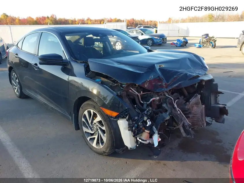 HONDA CIVIC 2016, VIN 2HGFC2F89GH029269