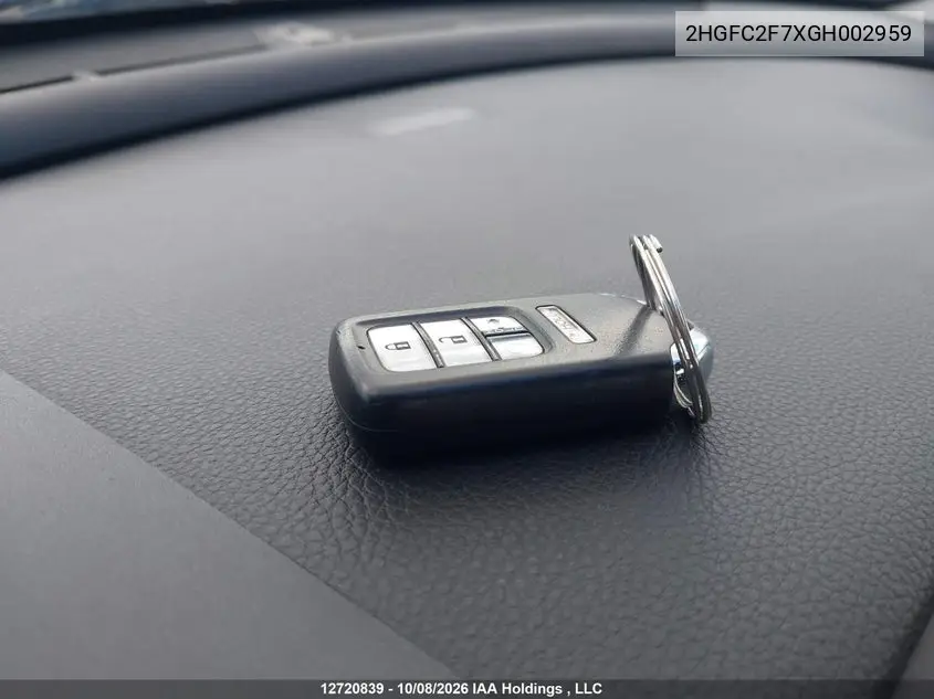 2016 HONDA CIVIC VIN 2HGFC2F7XGH002959 — фото 11