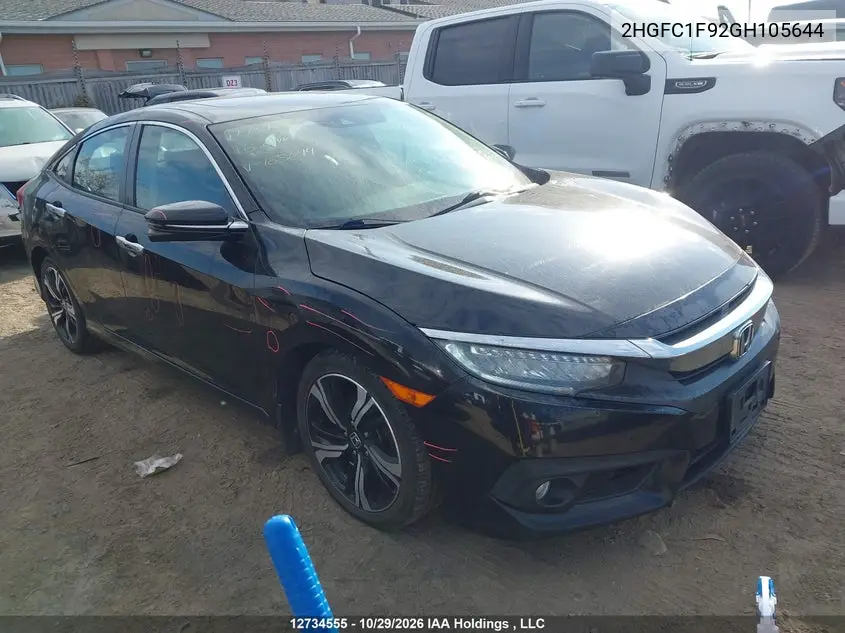 HONDA CIVIC 2016, VIN 2HGFC1F92GH105644