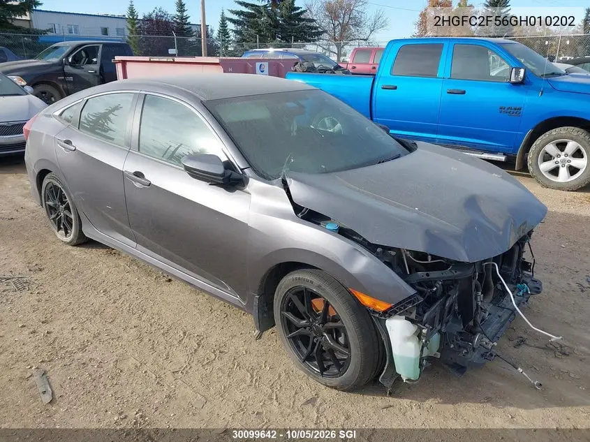 HONDA CIVIC 2016, VIN 2HGFC2F56GH010202