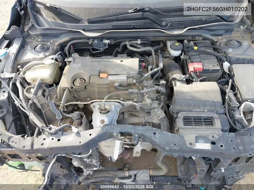 2016 HONDA CIVIC VIN 2HGFC2F56GH010202 — фото 10