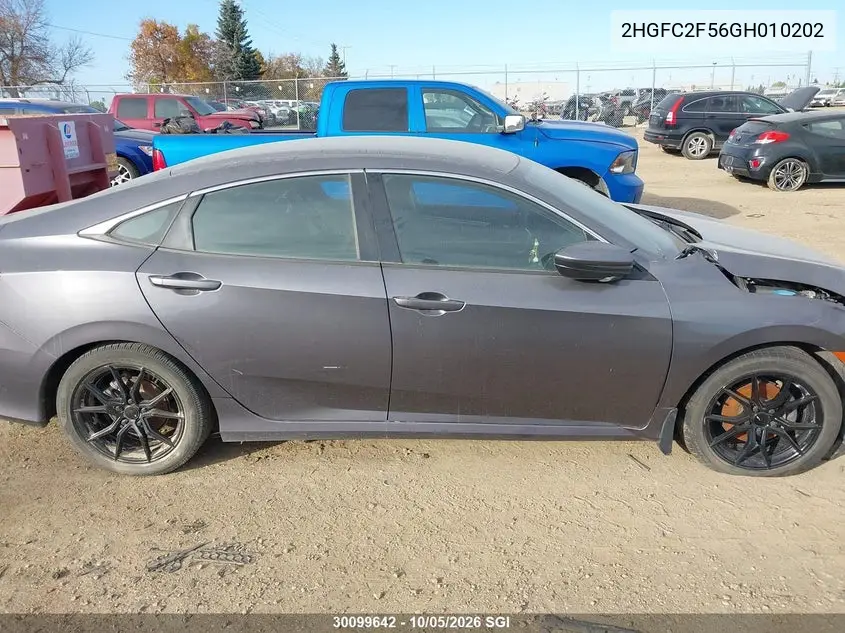 2016 HONDA CIVIC VIN 2HGFC2F56GH010202 — фото 13