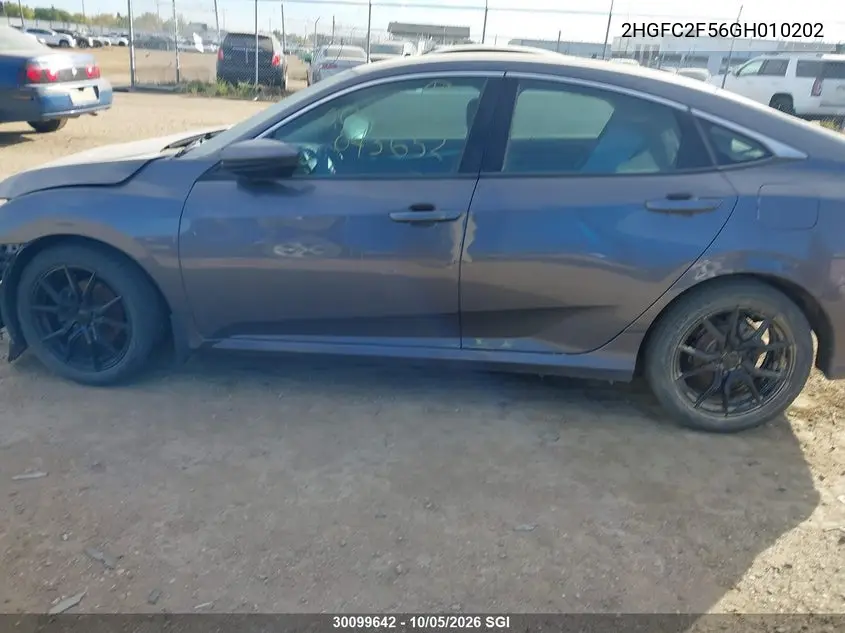 2016 HONDA CIVIC VIN 2HGFC2F56GH010202 — фото 14