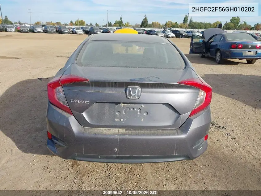 2016 HONDA CIVIC VIN 2HGFC2F56GH010202 — фото 16