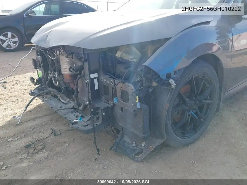 2016 HONDA CIVIC VIN 2HGFC2F56GH010202 — фото 6