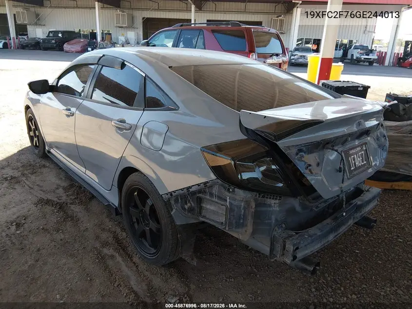 2016 HONDA CIVIC VIN 19XFC2F76GE244013 — фото 3