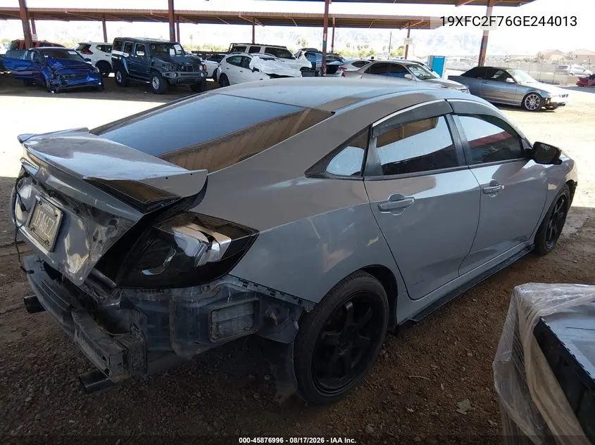 2016 HONDA CIVIC VIN 19XFC2F76GE244013 — фото 4