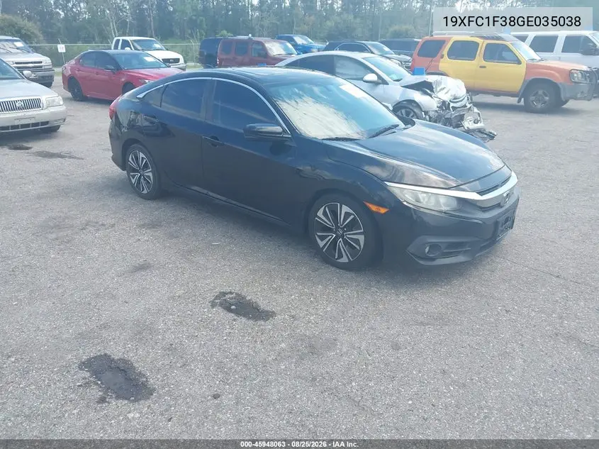 HONDA CIVIC 2016, VIN 19XFC1F38GE035038