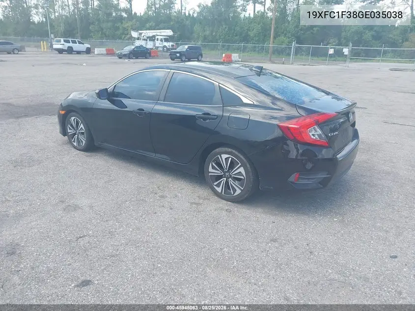 2016 HONDA CIVIC VIN 19XFC1F38GE035038 — фото 3