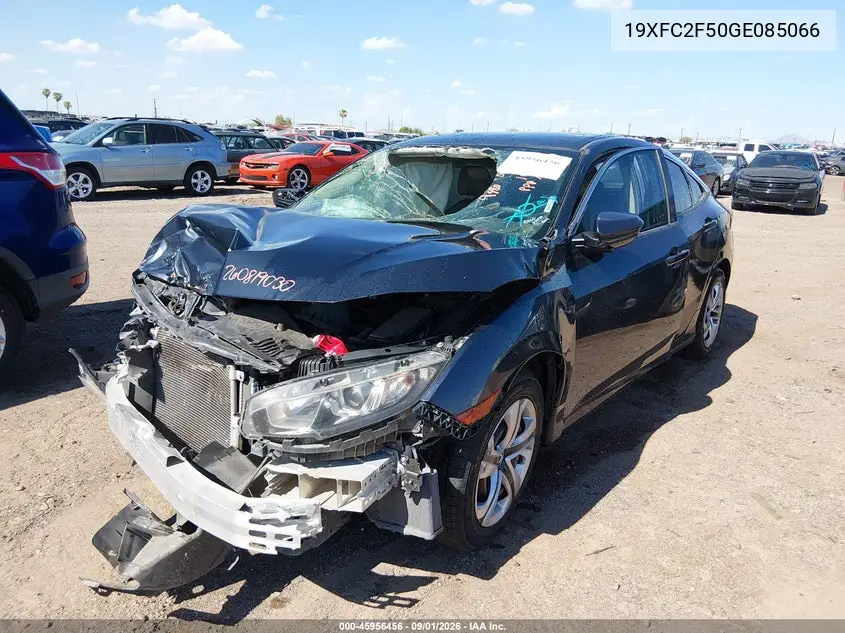 2016 HONDA CIVIC VIN 19XFC2F50GE085066 — фото 2