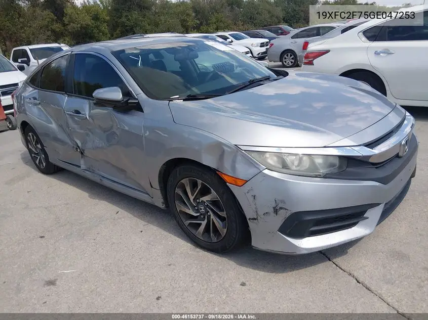 HONDA CIVIC 2016, VIN 19XFC2F75GE047253