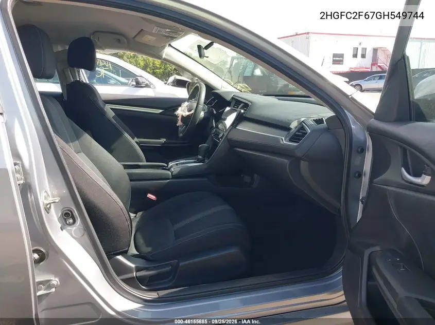 2016 HONDA CIVIC VIN 2HGFC2F67GH549744 — фото 5