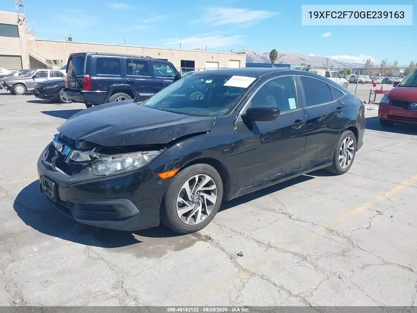 2016 HONDA CIVIC VIN 19XFC2F70GE239163 — фото 2