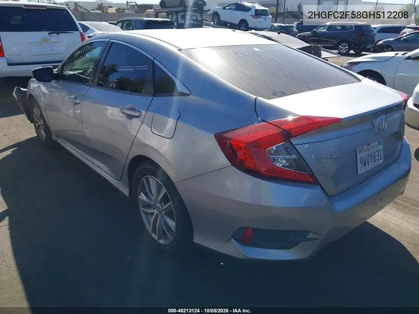 2016 HONDA CIVIC VIN 2HGFC2F58GH512208 — фото 3