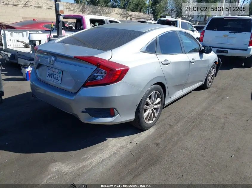 2016 HONDA CIVIC VIN 2HGFC2F58GH512208 — фото 4