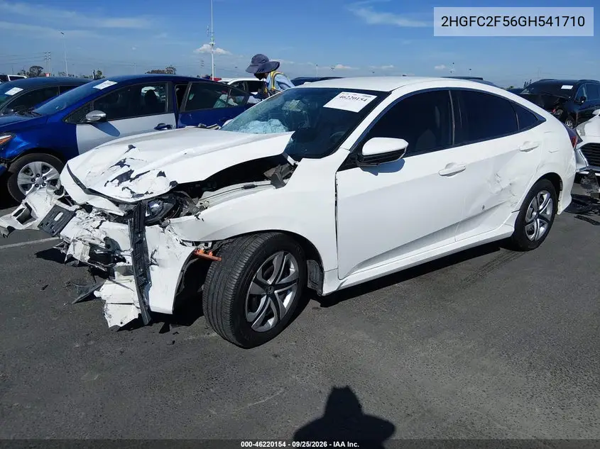 2016 HONDA CIVIC VIN 2HGFC2F56GH541710 — фото 2
