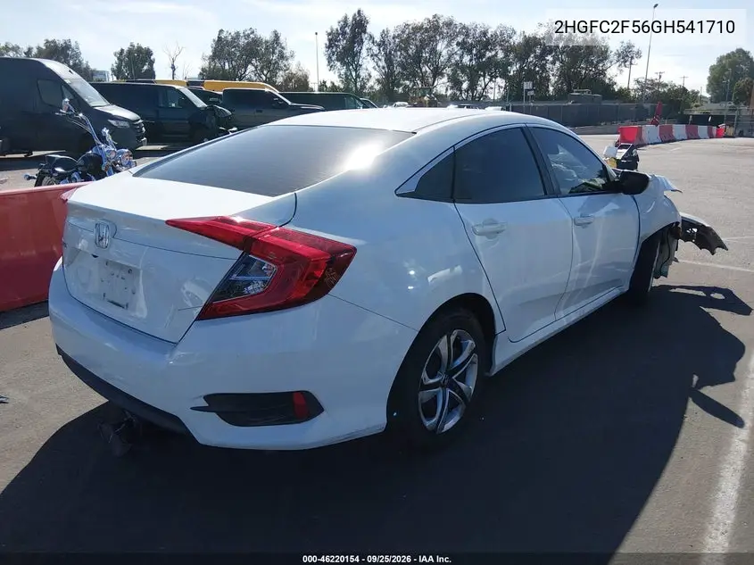 2016 HONDA CIVIC VIN 2HGFC2F56GH541710 — фото 4