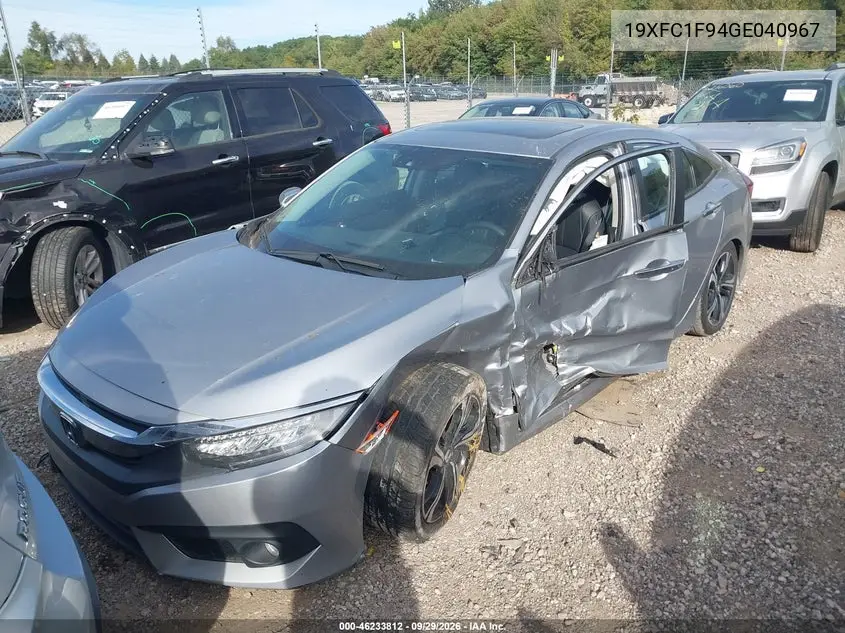 2016 HONDA CIVIC VIN 19XFC1F94GE040967 — фото 2