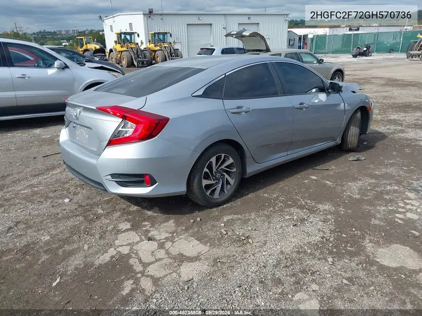 2016 HONDA CIVIC VIN 2HGFC2F72GH570736 — фото 4
