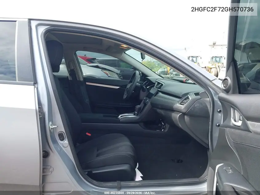 2016 HONDA CIVIC VIN 2HGFC2F72GH570736 — фото 5