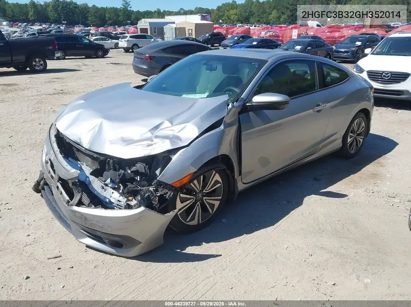 2016 HONDA CIVIC VIN 2HGFC3B32GH352014 — фото 2