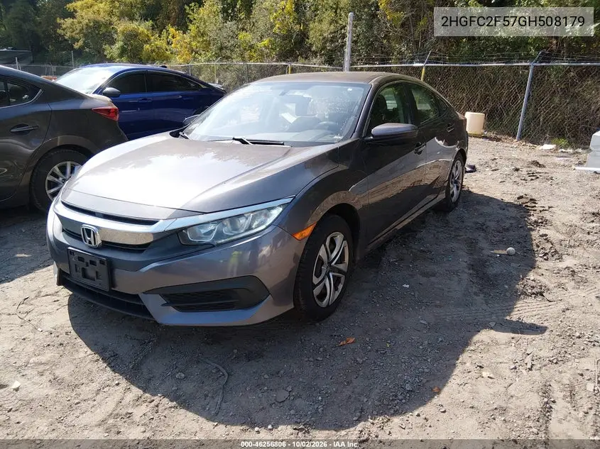 2016 HONDA CIVIC VIN 2HGFC2F57GH508179 — фото 2