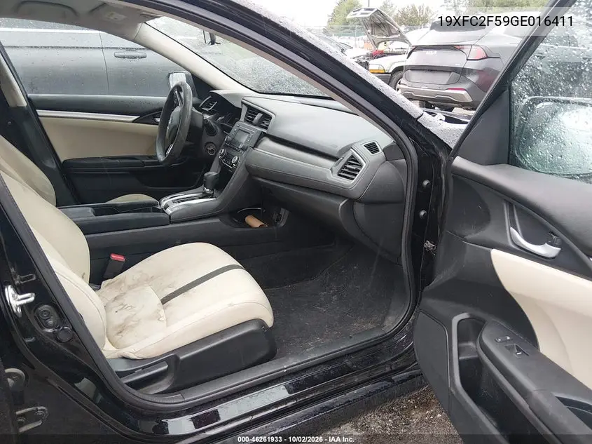 2016 HONDA CIVIC VIN 19XFC2F59GE016411 — фото 5