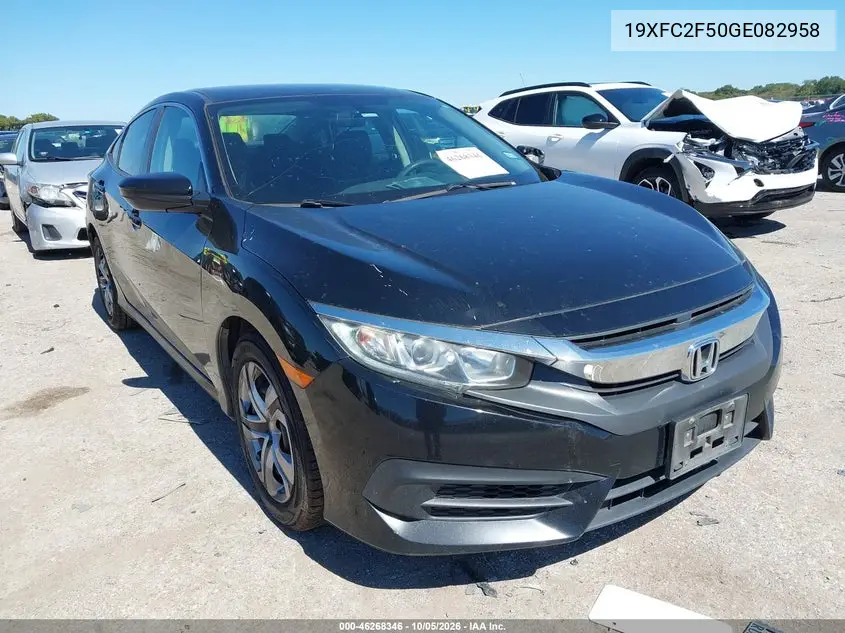 HONDA CIVIC 2016, VIN 19XFC2F50GE082958