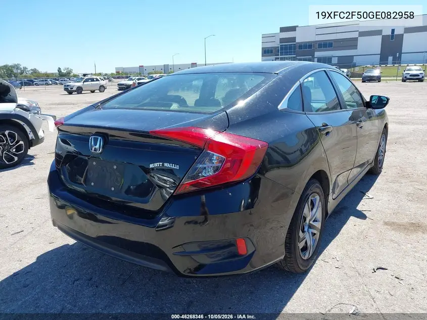 2016 HONDA CIVIC VIN 19XFC2F50GE082958 — фото 4