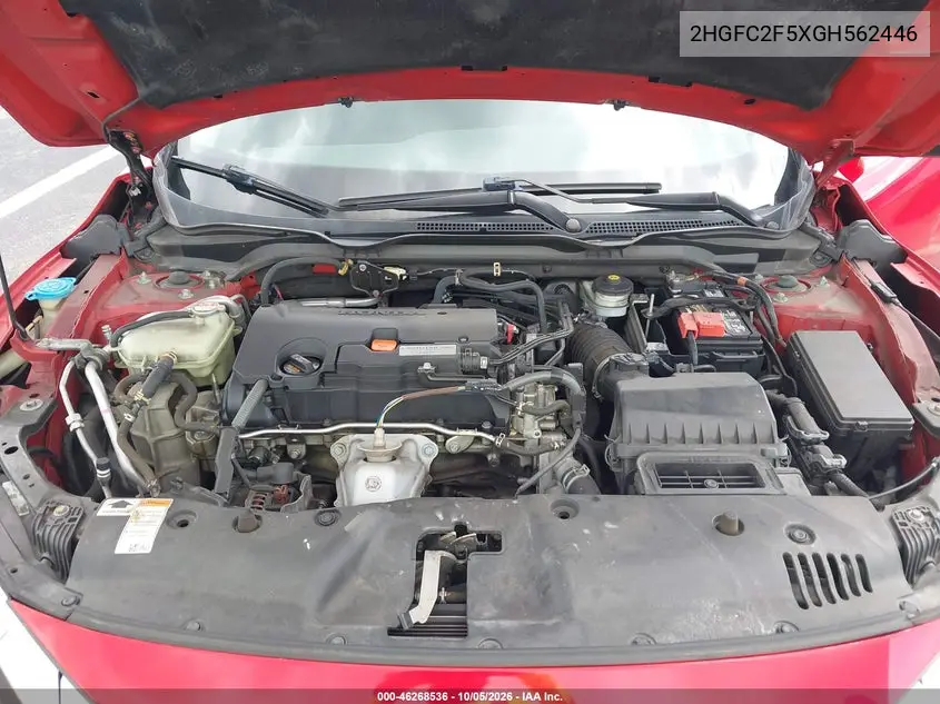 2016 HONDA CIVIC VIN 2HGFC2F5XGH562446 — фото 10