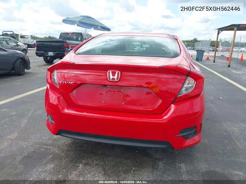 2016 HONDA CIVIC VIN 2HGFC2F5XGH562446 — фото 16
