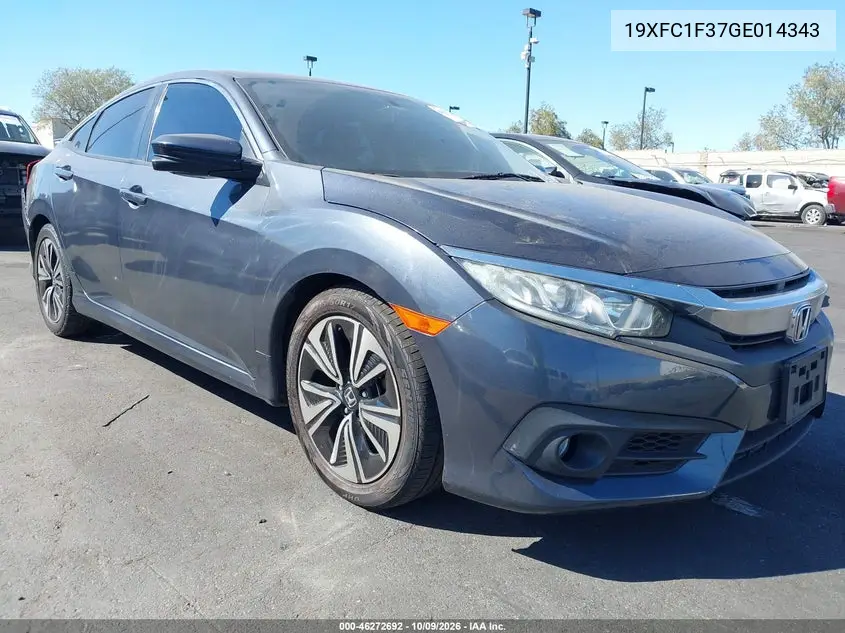 HONDA CIVIC 2016, VIN 19XFC1F37GE014343