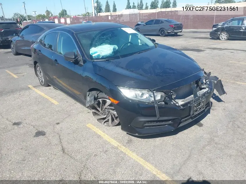 HONDA CIVIC 2016, VIN 19XFC2F75GE231561