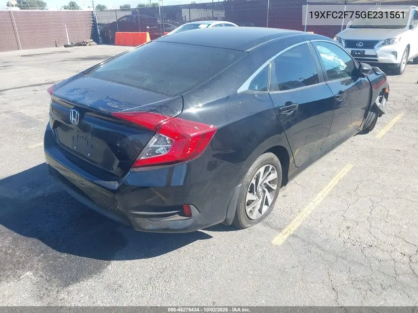 2016 HONDA CIVIC VIN 19XFC2F75GE231561 — фото 4